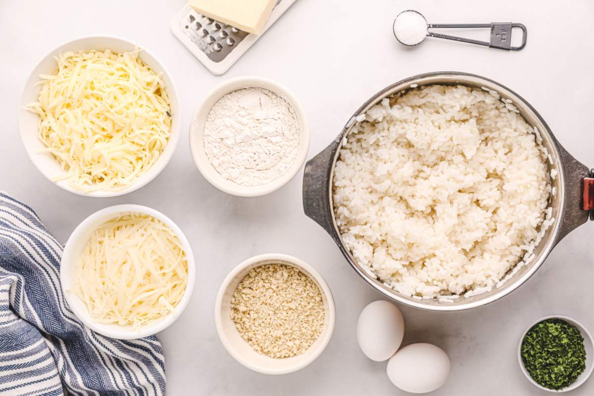 Ingredients for Air Fryer Arancini Rice Balls 