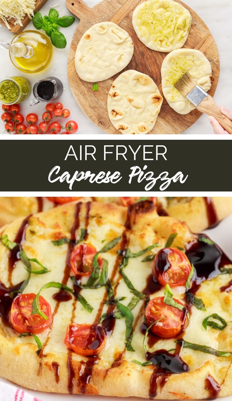 Serve these easy air fryer naan pizzas as party appetizers or as a lunch or dinner served alongside a fresh salad. via @familyfresh