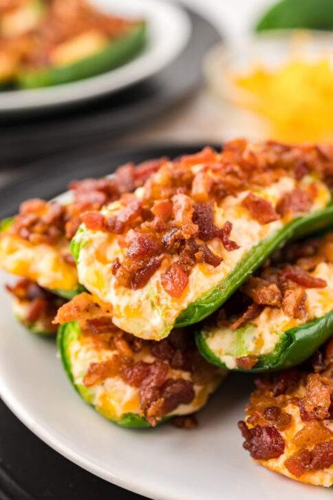 Air fryer jalapeno poppers on a plate