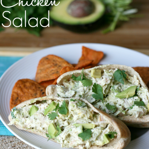 Avocado Greek Yogurt Chicken Salad Pita - FamilyFreshMeals.com