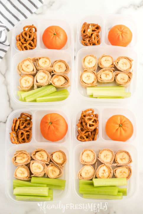 Banana Roll Up Lunch Box Idea - Family Fresh Meals