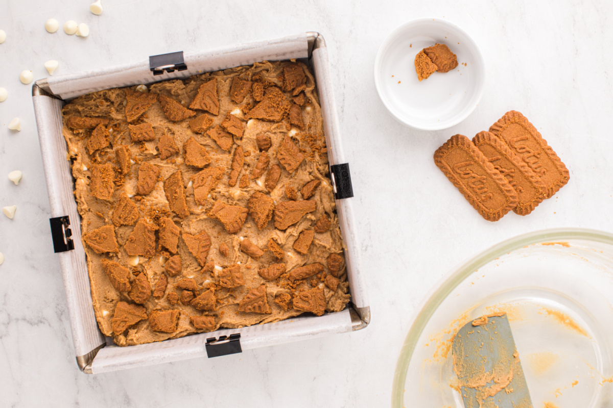 crushed cookies placed on top