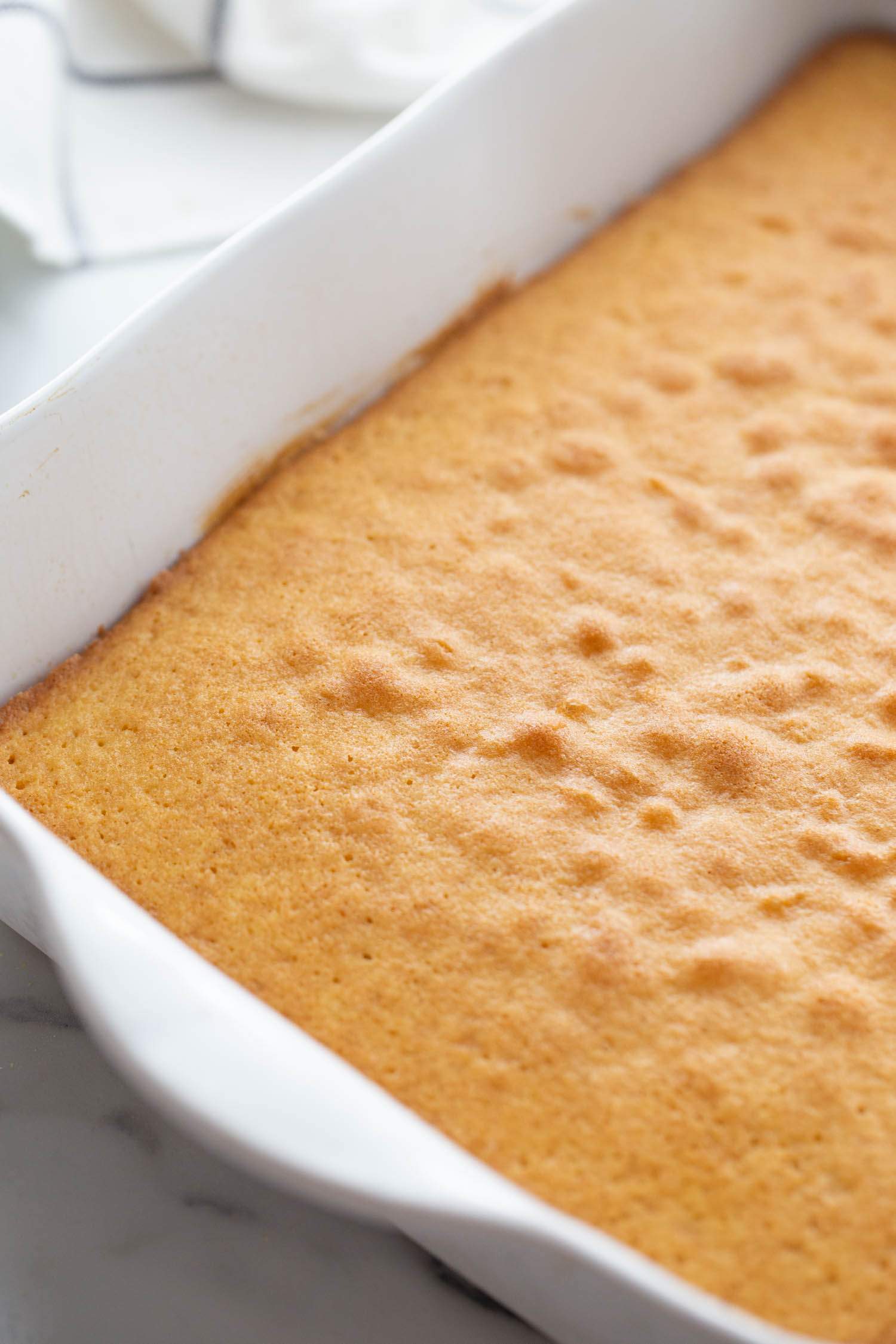 bake cake in a pan