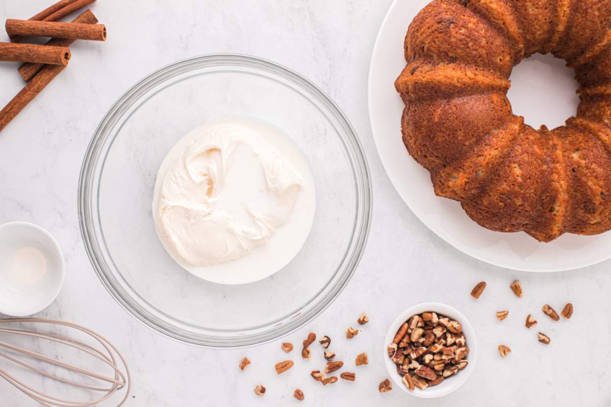 frosting ingredients in a bowl