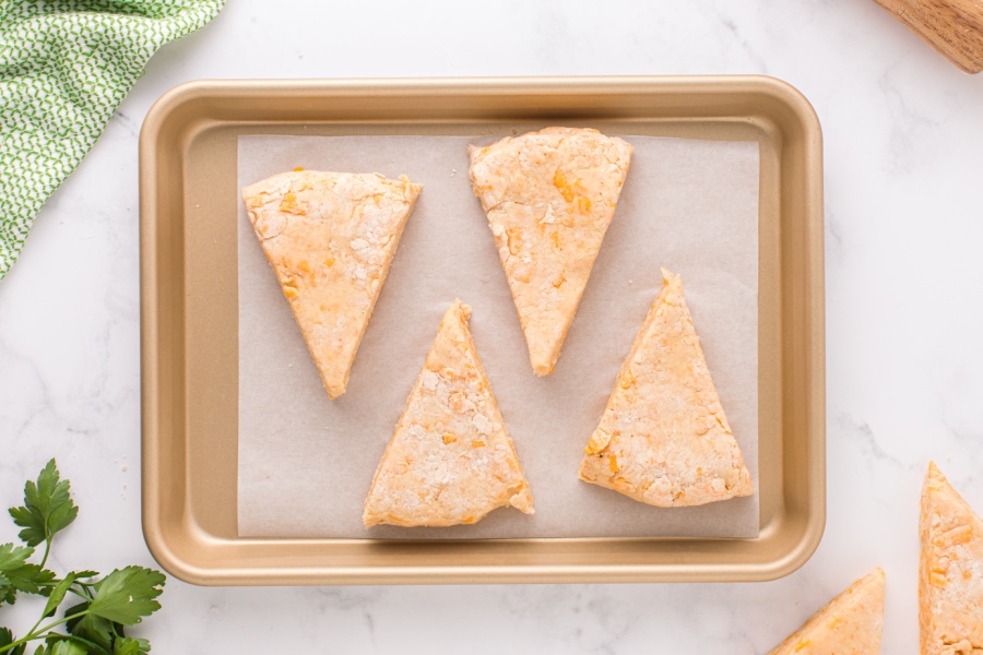 scones on a baking sheet