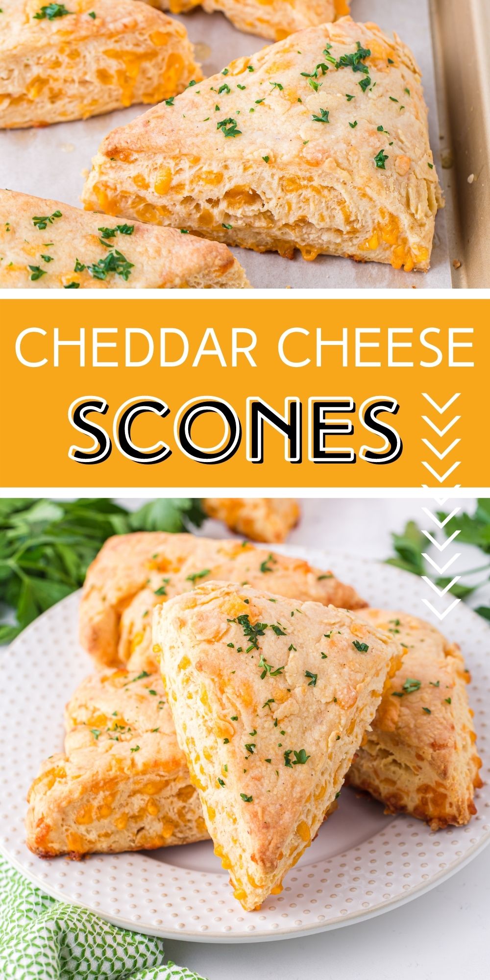 These Cheddar Cheese Scones are the savory version of the much loved sweet British scone. Great for breakfast or paired with a salad. via @familyfresh