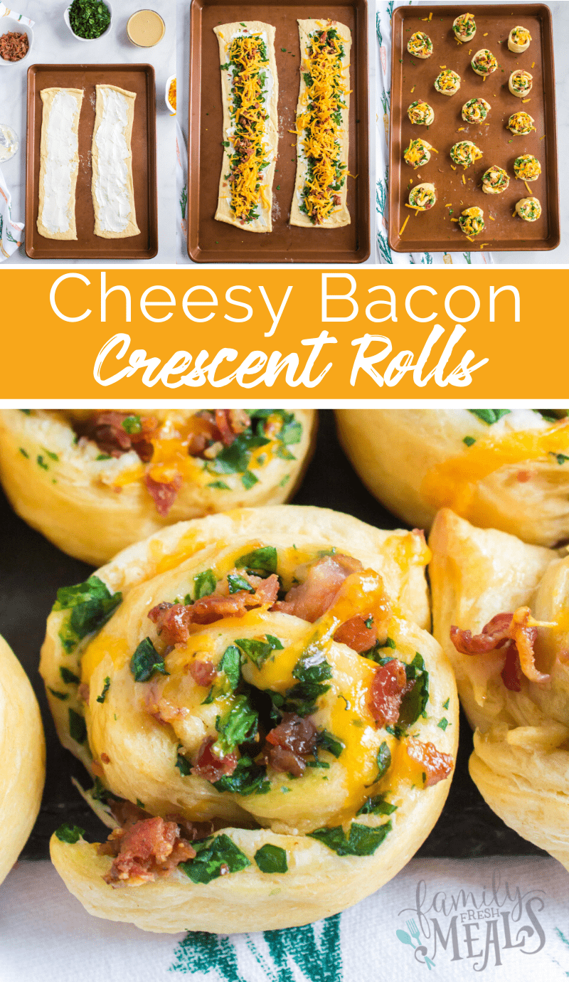 Cheesy Bacon Crescent Rolls Ups recipe from Family Fresh Meals via @familyfresh