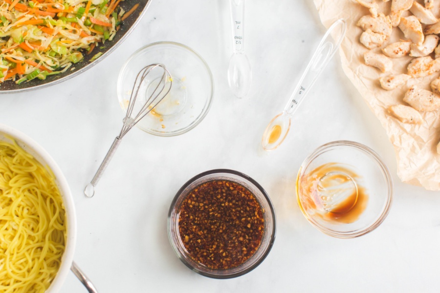 sauce in a small glass bowl