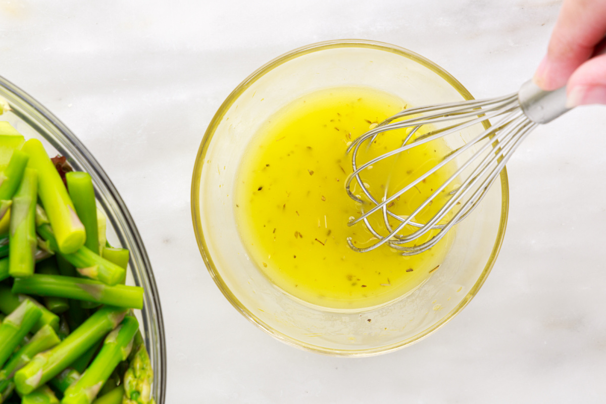 mixing lemon dressing