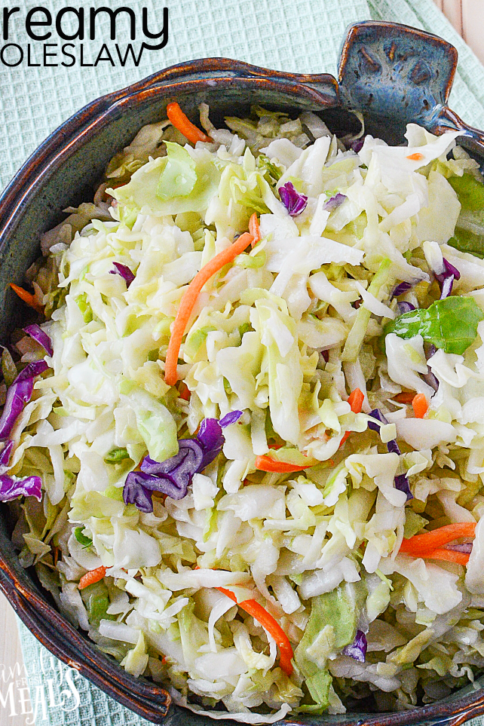 Classic Creamy Coleslaw Recipe - FamilyFreshMeals.com --