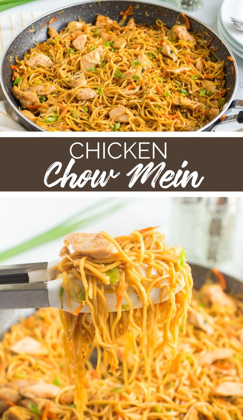 This Chicken Chow Mein is a Chinese dish loaded with tender chicken, crunchy veggies, soft noodles, and delicately spiced sauce. via @familyfresh