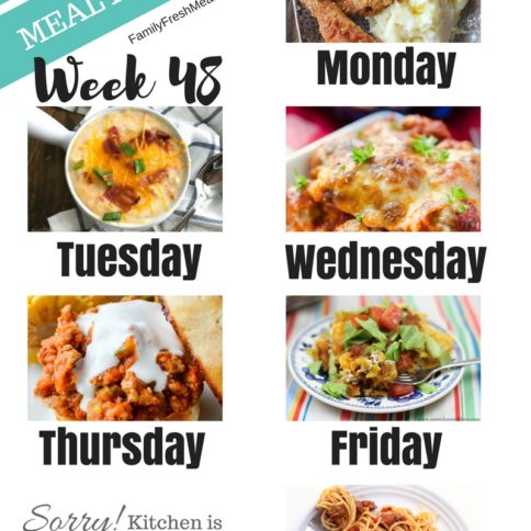 Easy Weekly Meal Plan Week 48 - Family Fresh Meals