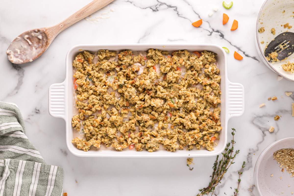 Country Turkey Casserole in baking dish