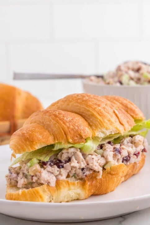 Cranberry Pecan Chicken Salad on a croissant