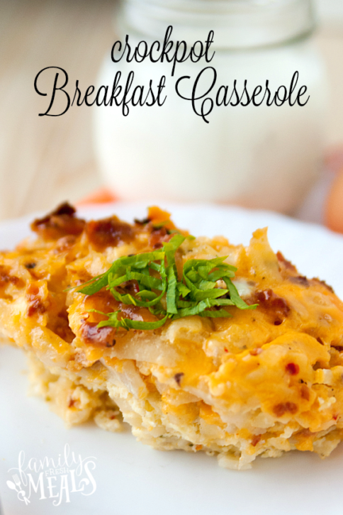 Crockpot Breakfast Casserole - FamilyFreshMeals.com -