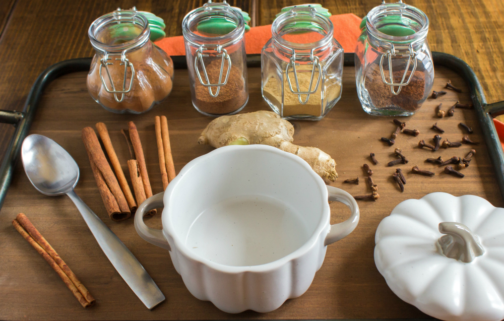 DIY Pumpkin Pie Spice Seasoning - Ingredients set out on a table