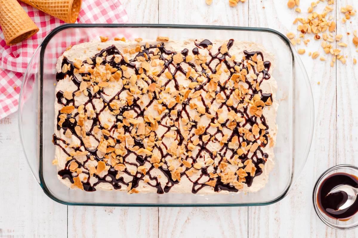 Drumstick Frozen Dessert in a baking pan