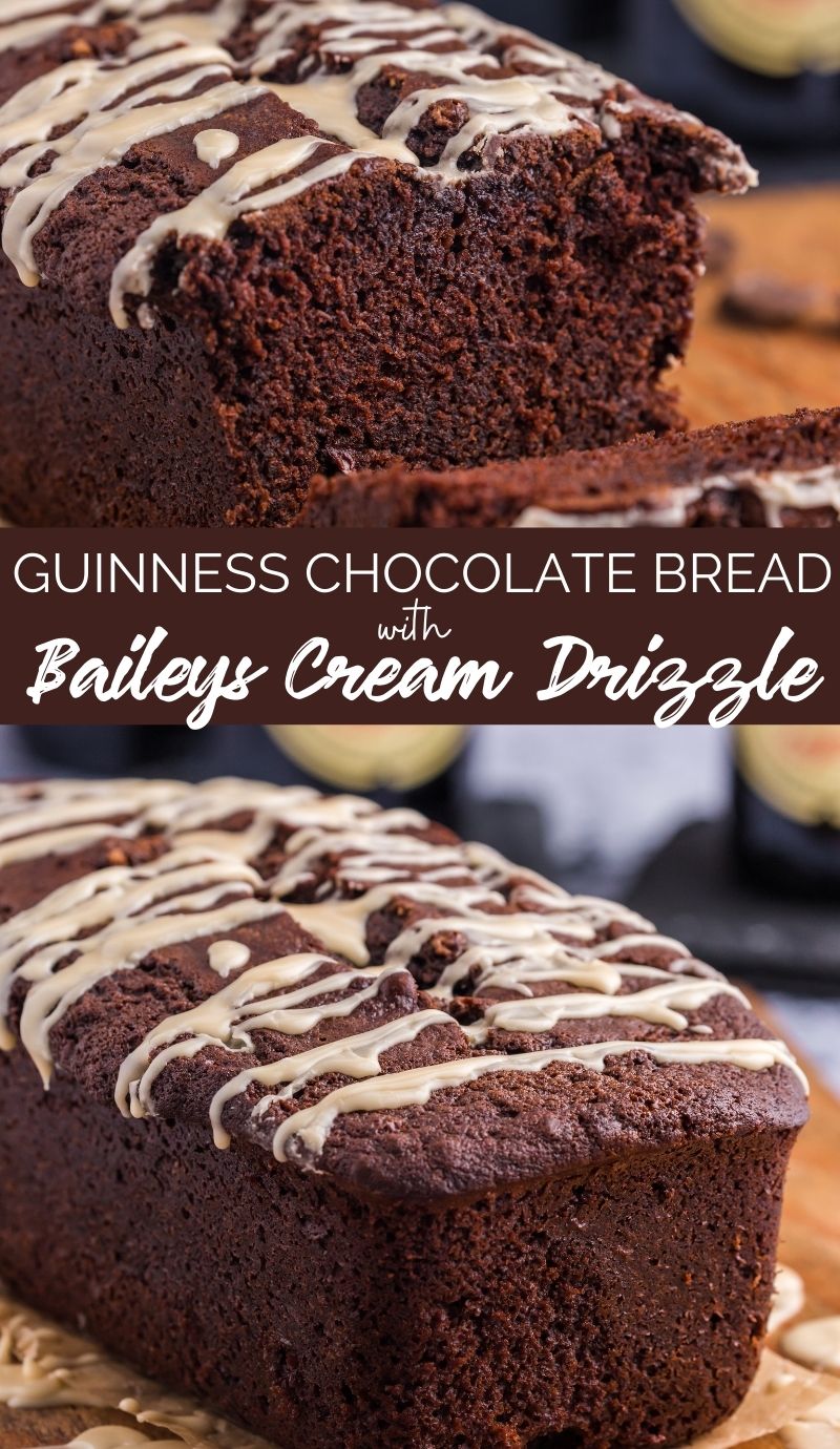 This Guinness Chocolate Bread with Bailey’s Drizzle is the perfect sweet treat for St. Patrick's day. Moist, creamy and full of flavor. via @familyfresh