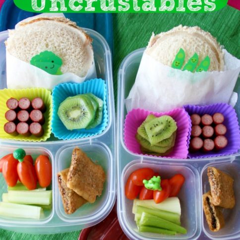 Homemade Uncrustables in 2 compartment lunch boxes