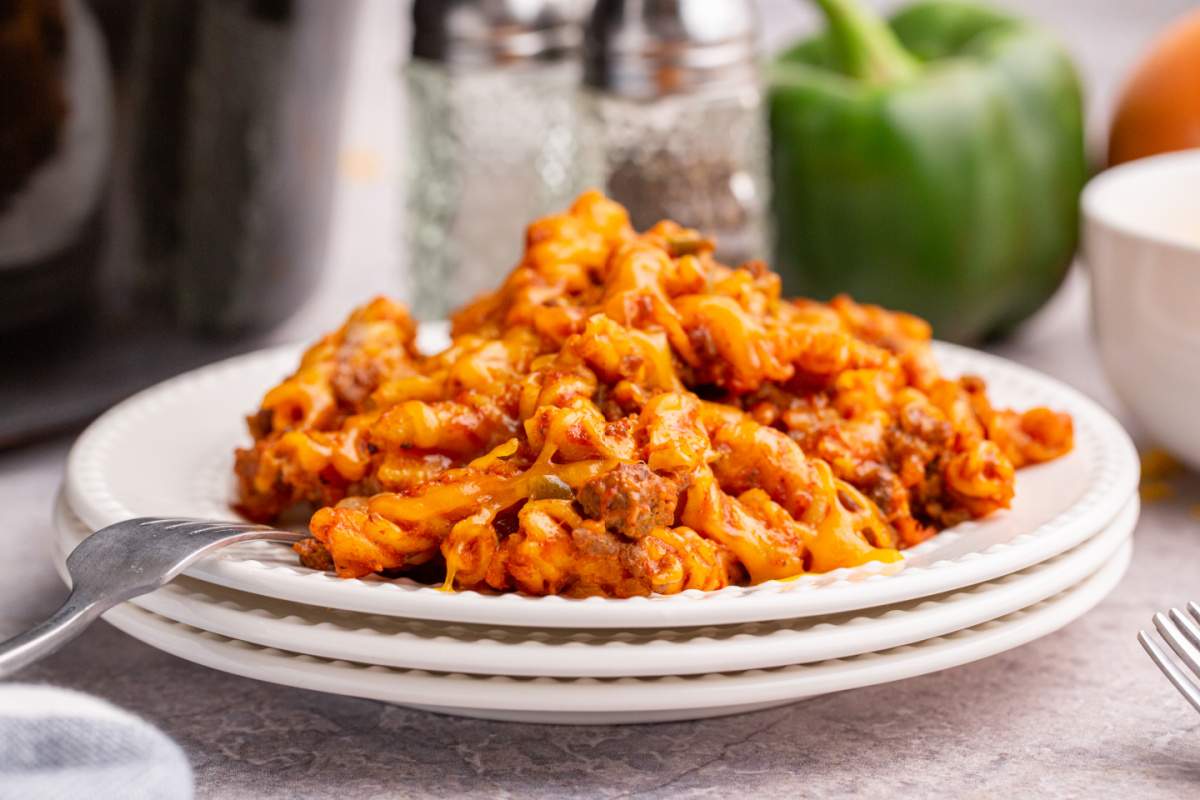 Crockpot Sloppy Joe Casserole on a plate