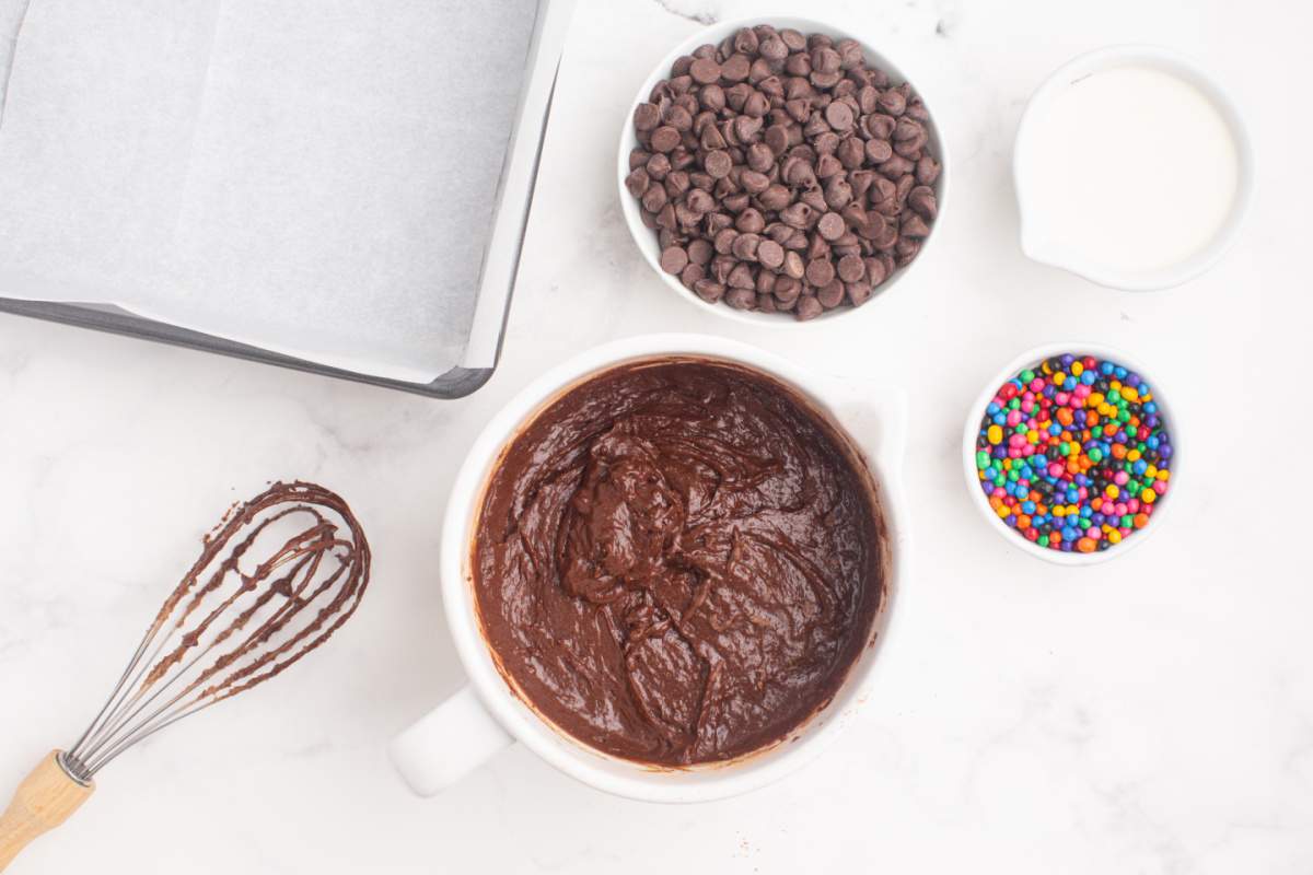 brownie mixture in a bowl