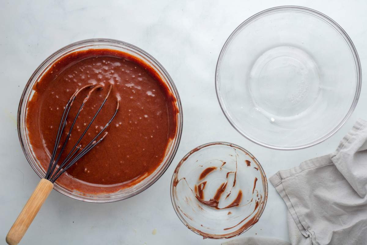 cupcake batter in a mixing bowl