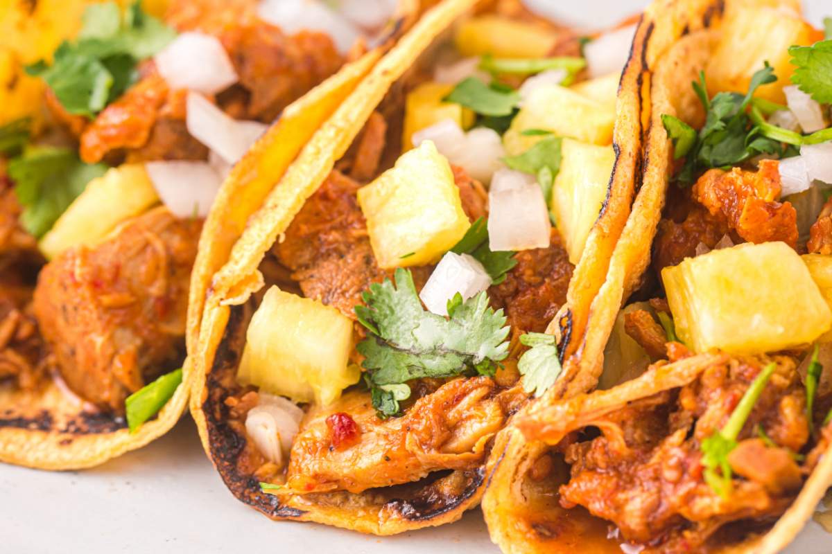 Instant Pot Al Pastor Tacos on a plate