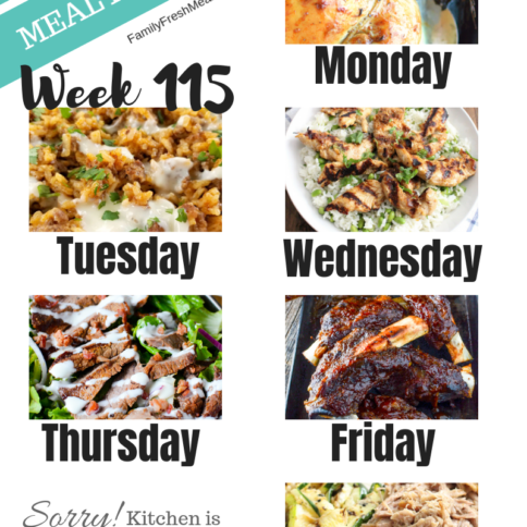 Easy Weekly Meal Plan Week 115 - Family Fresh Meals