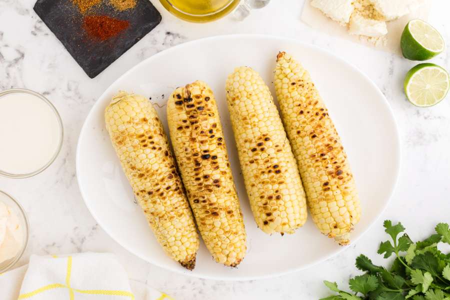 grilled corn on a plate