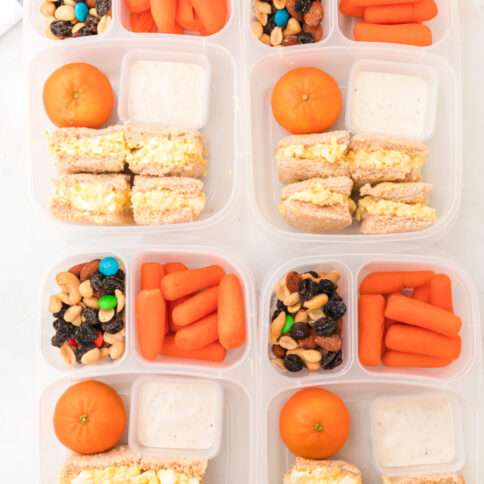 4 mini egg salad sandwich lunchboxes