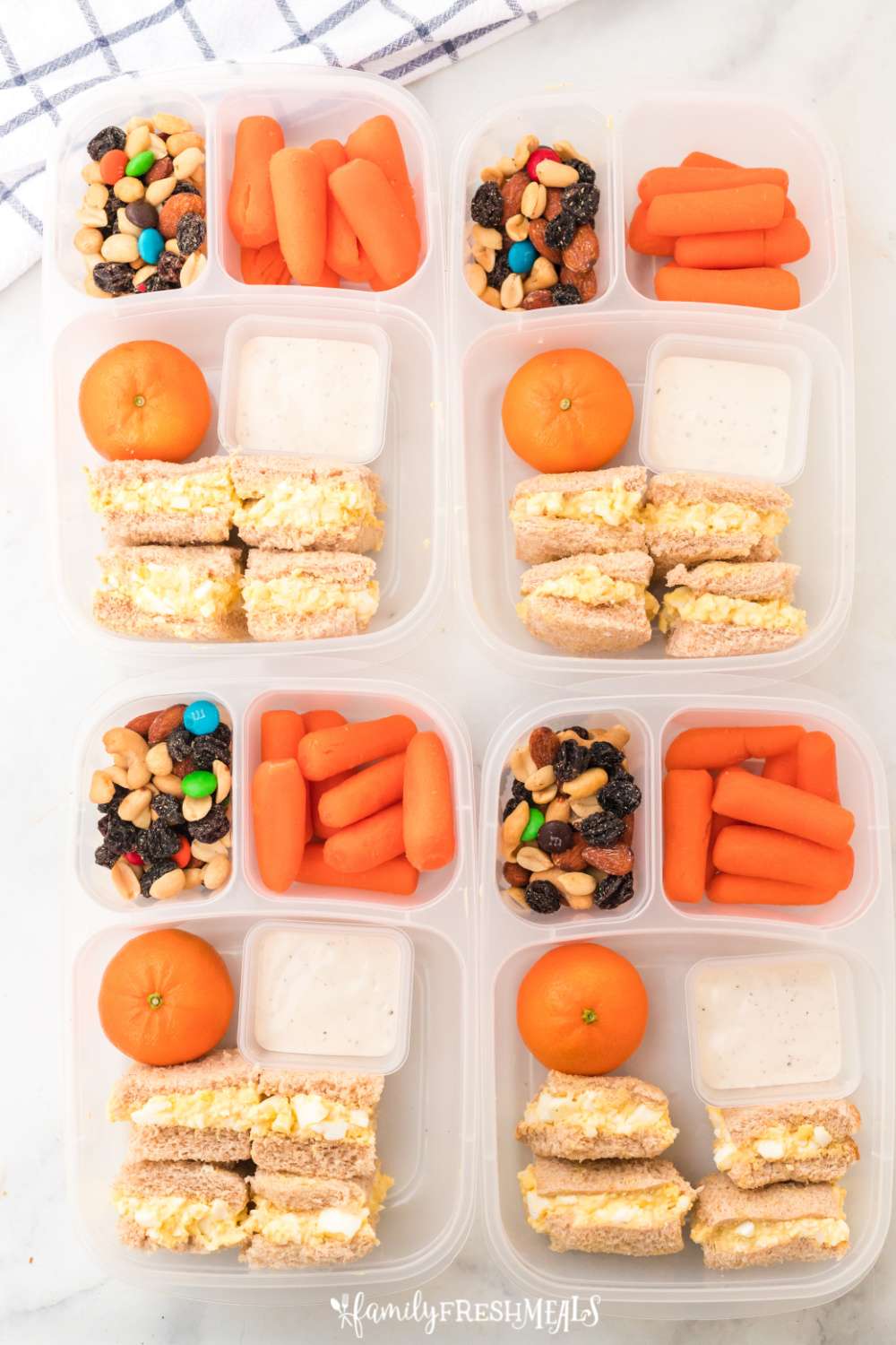 Sometimes, you can’t beat the classics. This Mini Egg Salad Sandwich Lunchbox Idea puts a fun - mini twist, on egg salad sandwiches. via @familyfresh