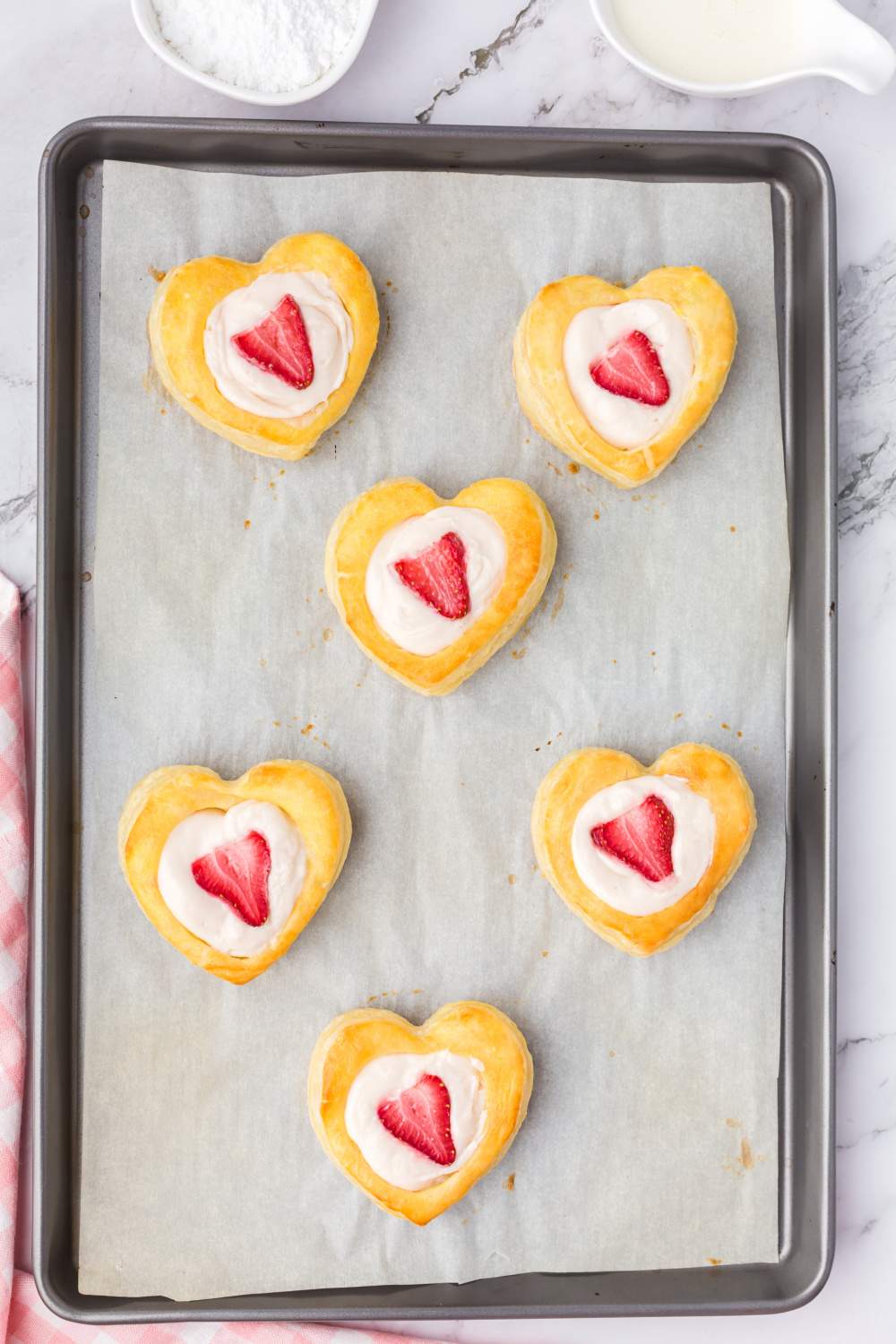 baked pastries on baking sheet