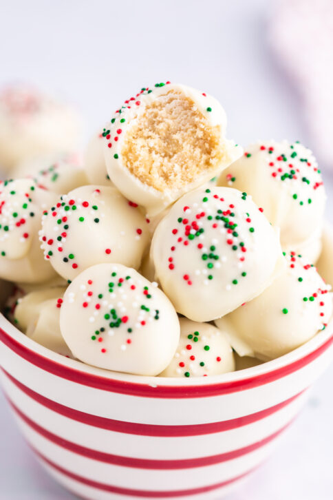 Sugar Cookie Truffles in a bowl