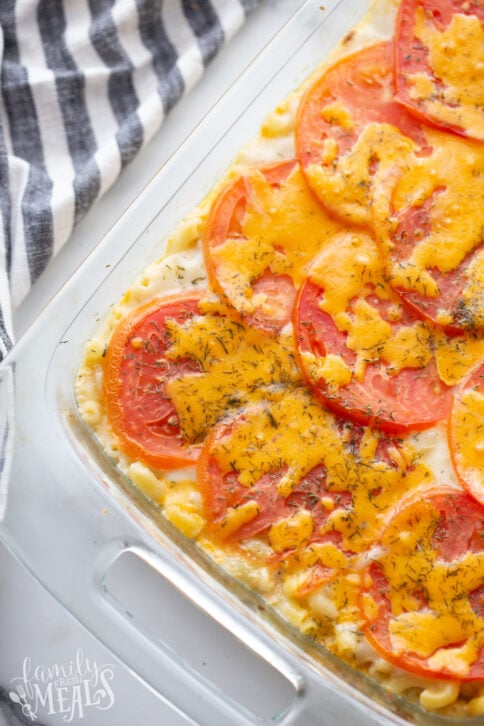 Tuna Melt Casserole in a baking dish