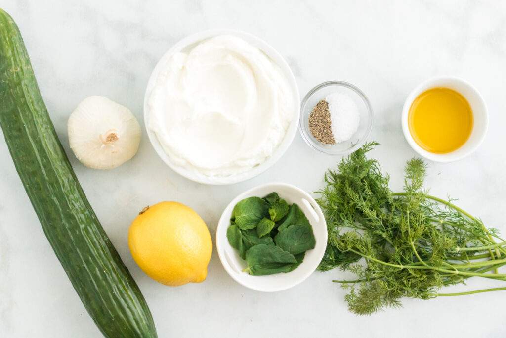 ingredients for Tzatziki Sauce 