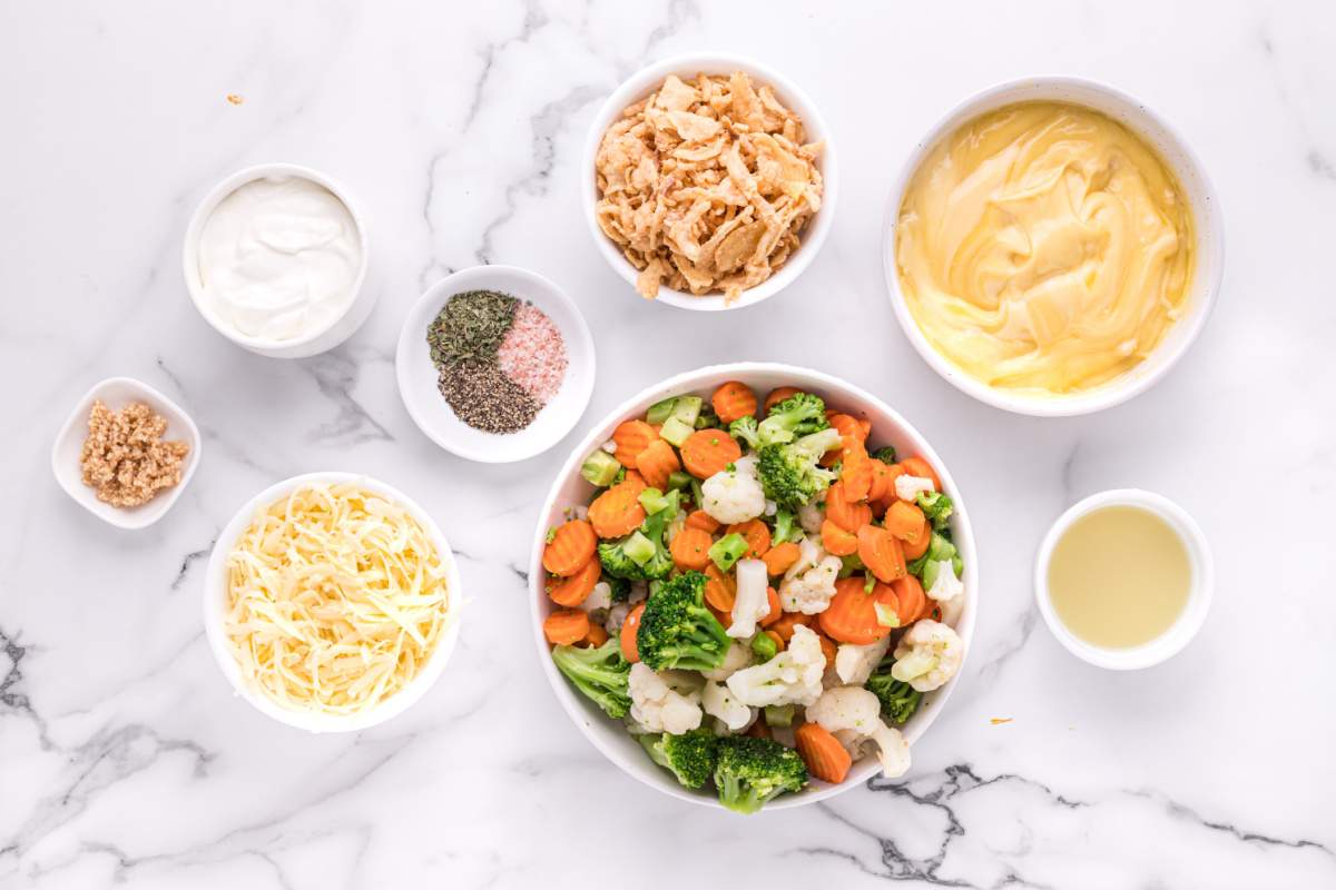 ingredients for Baked Vegetable Casserole