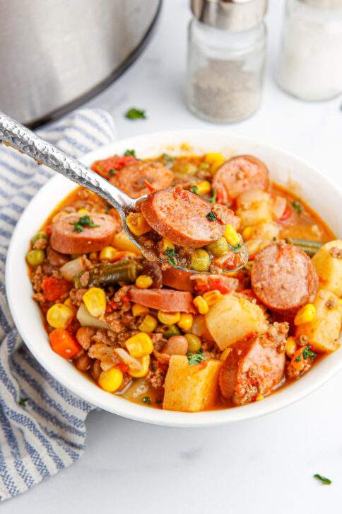 Crockpot Texas Cowboy Stew in a bowl