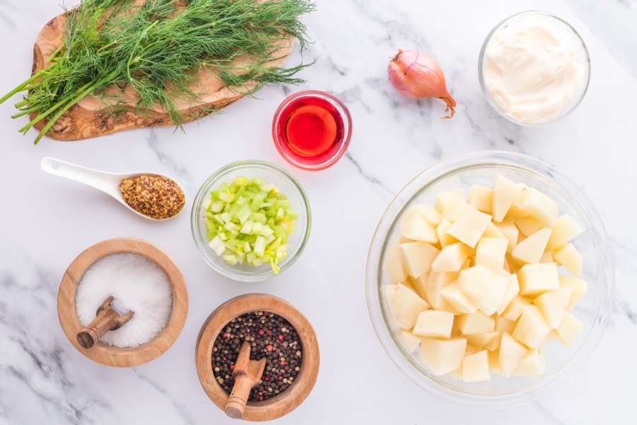 ingredients for dill potato salad